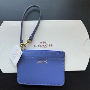 Coach Porcelain Blue Skinny ID Case Wallet ID Holder Wristlet